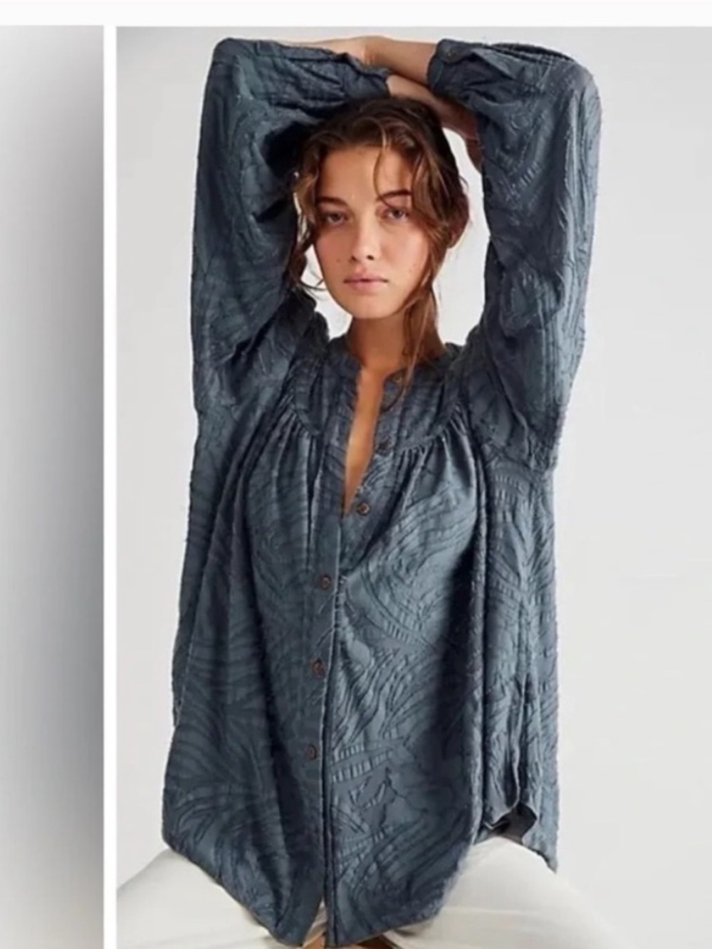 Free People Can't Stop Dreaming Tunic in Ebony Gray